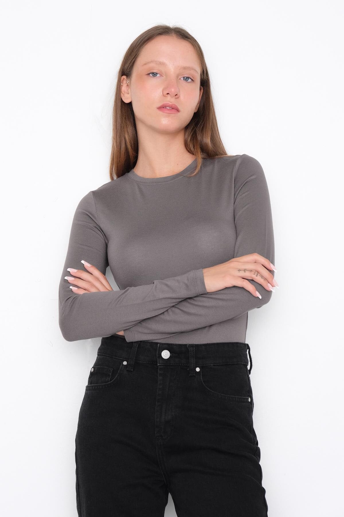 Charcoal_Round-Neck-Basic-Blouse-addax