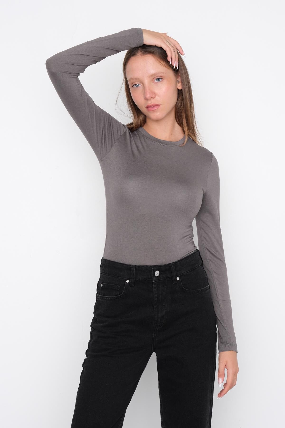 Charcoal_Round-Neck-Basic-Blouse-addax