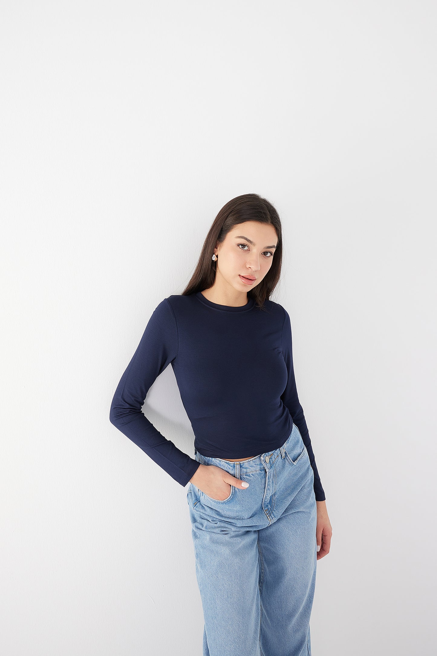 Night-Blue_Round-Neck-Basic-Blouse-addax
