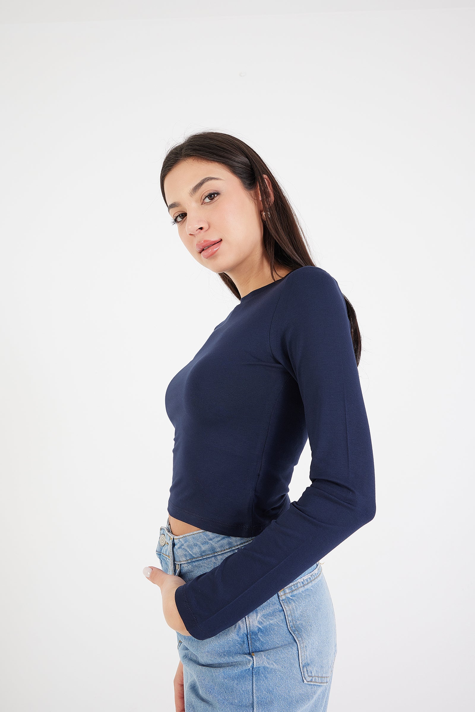 Night-Blue_Round-Neck-Basic-Blouse-addax