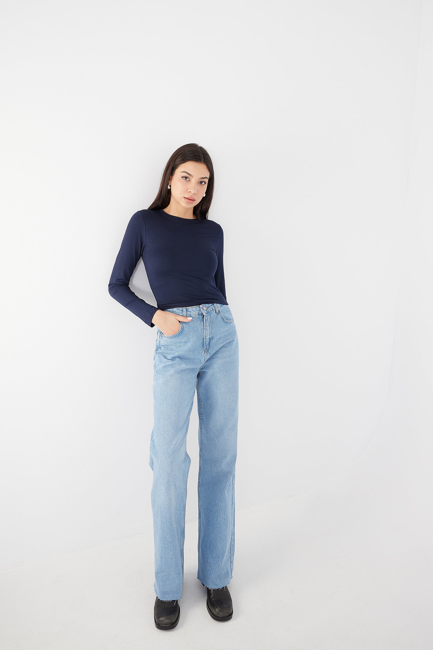 Night-Blue_Round-Neck-Basic-Blouse-addax