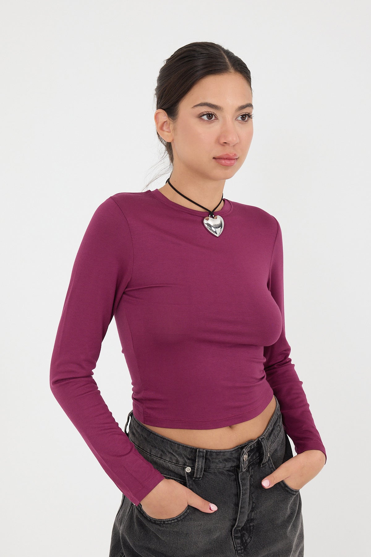 Wine_Round-Neck-Basic-Blouse-addax