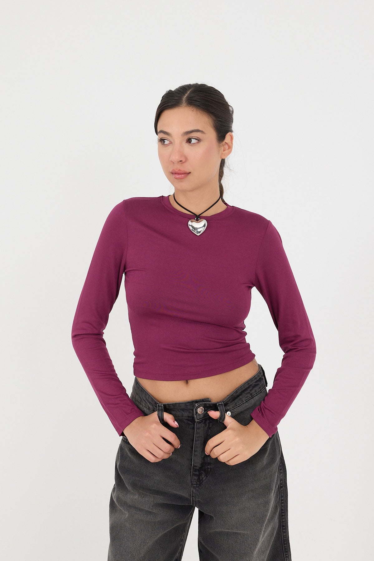 Wine_Round-Neck-Basic-Blouse-addax
