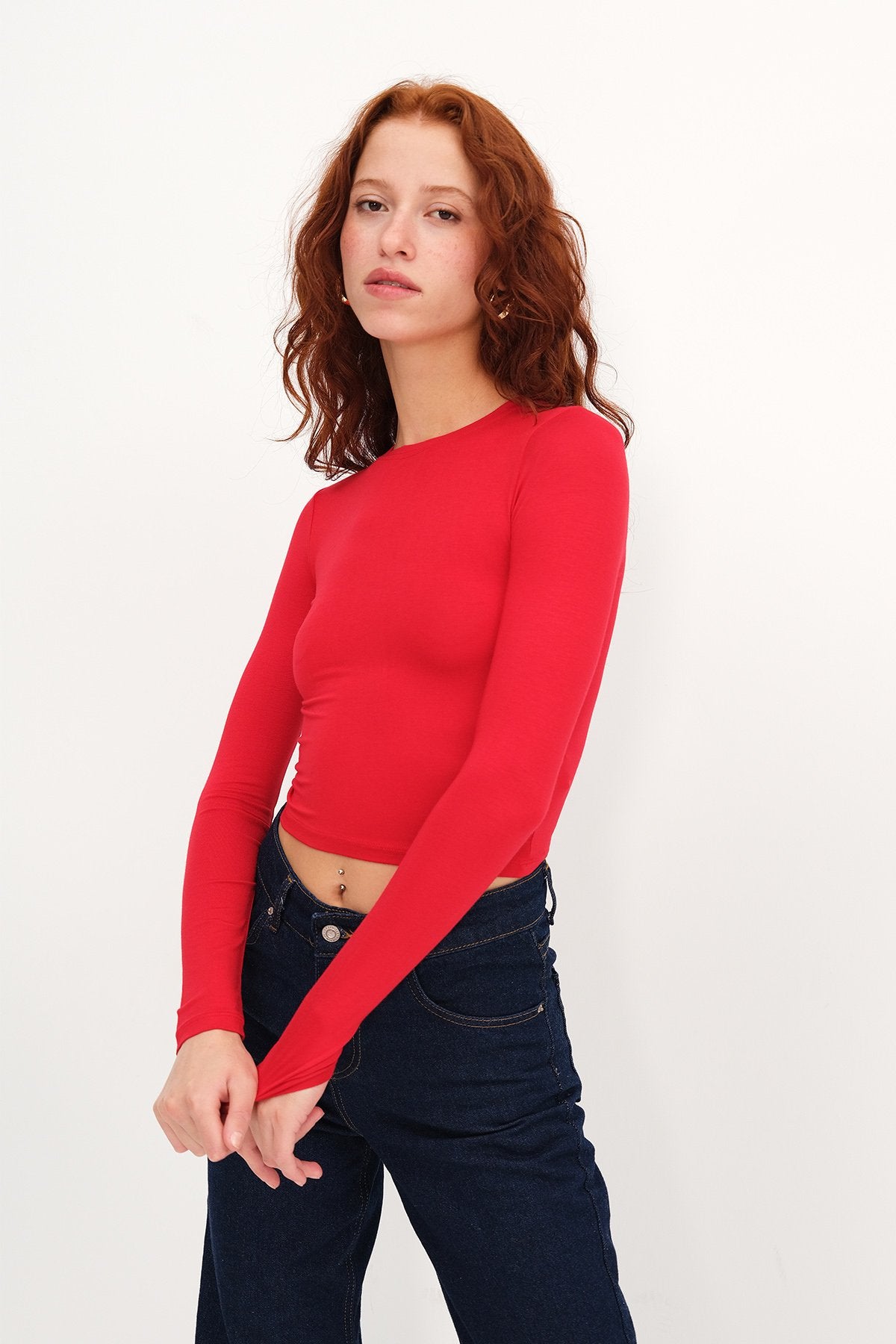 Bright-Red_Neck-Basic-Blouse-addax