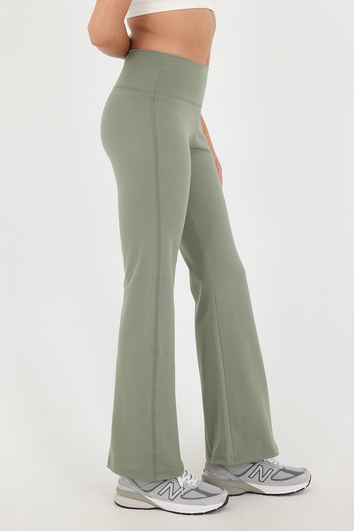 Oil-Green_High-Waist-Flare-Leg-Leggings-addax