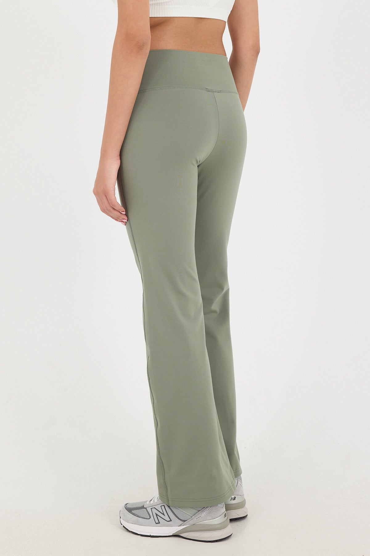 Oil-Green_High-Waist-Flare-Leg-Leggings-addax
