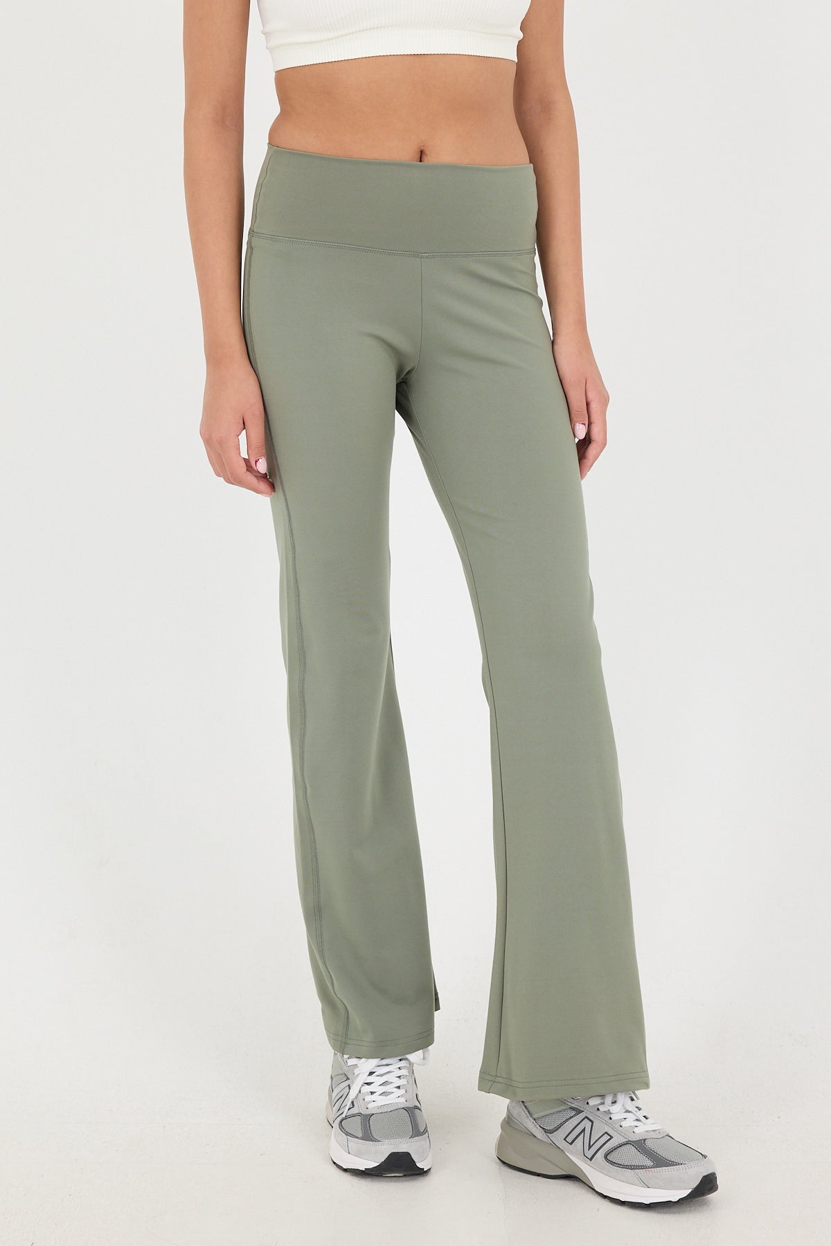 Oil-Green_High-Waist-Flare-Leg-Leggings-addax