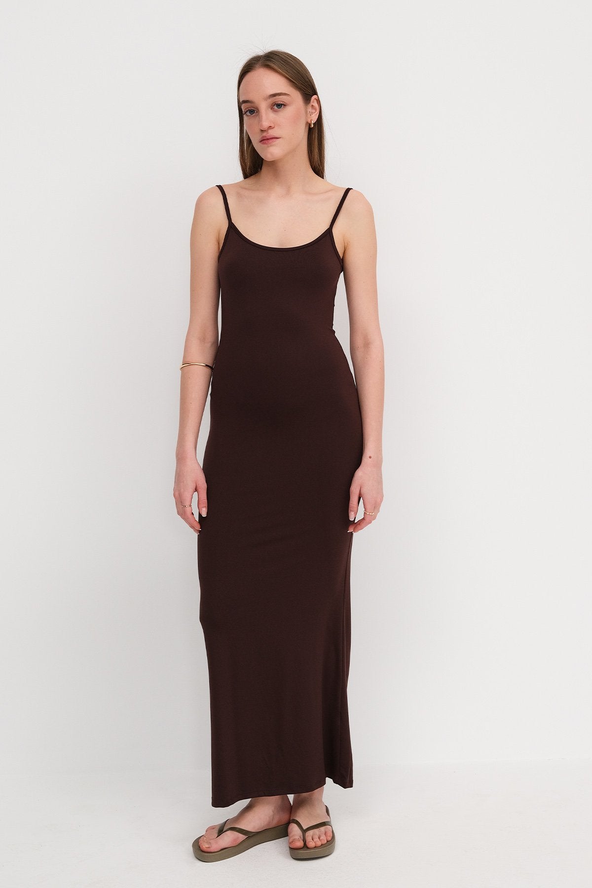 Soft-Brown_Long-Dress-With-Straps-addax