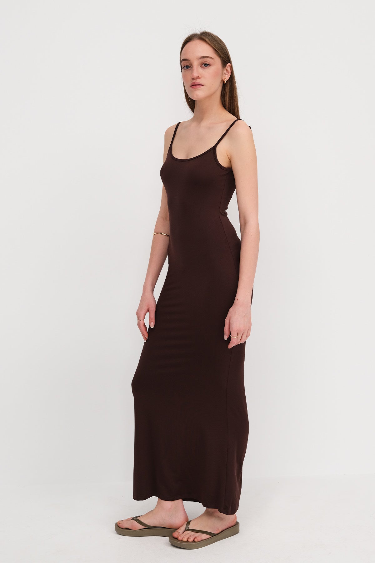 Soft-Brown_Long-Dress-With-Straps-addax
