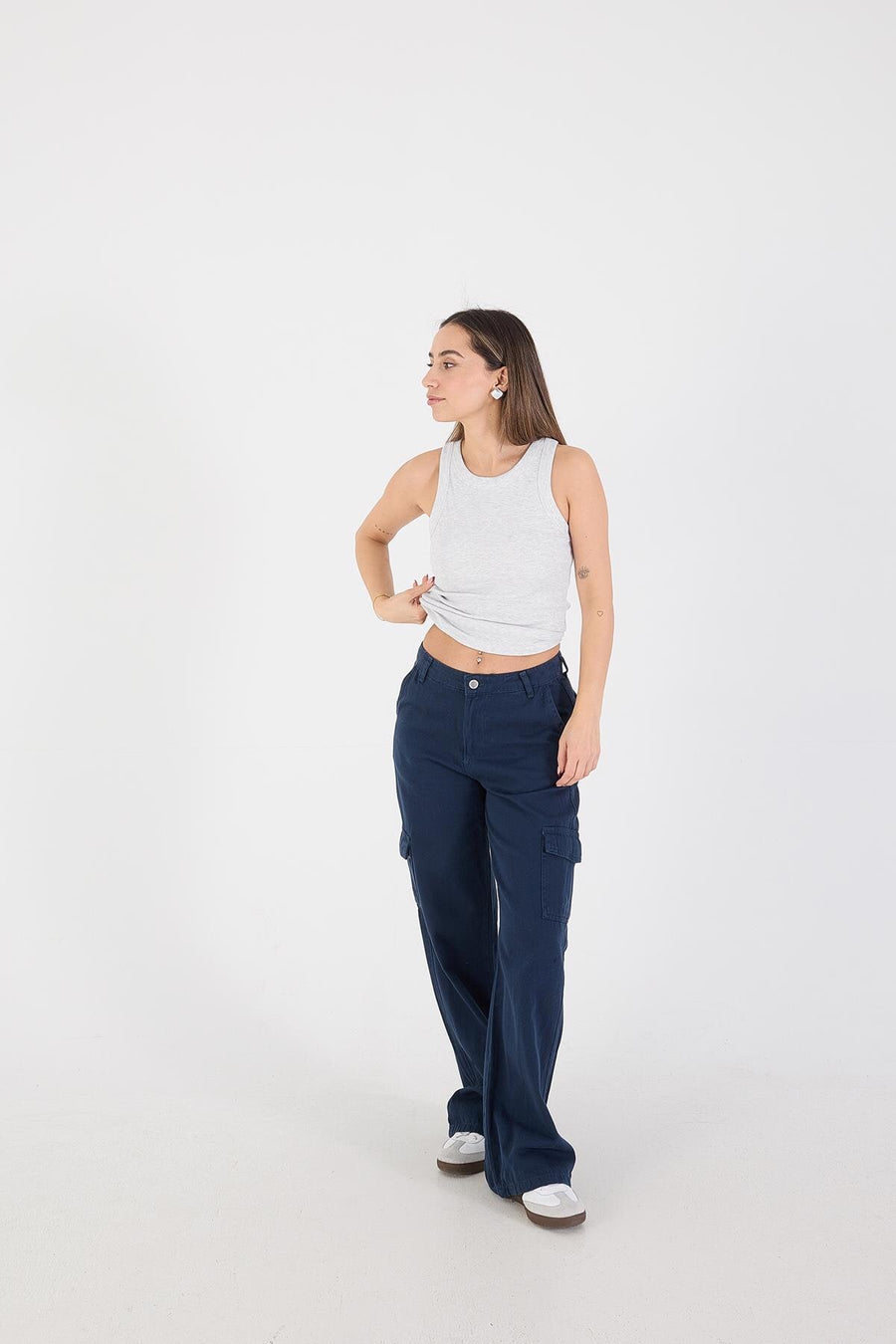 Snow-Melange_Halter-Neck-Top-With-Ribbed-addax