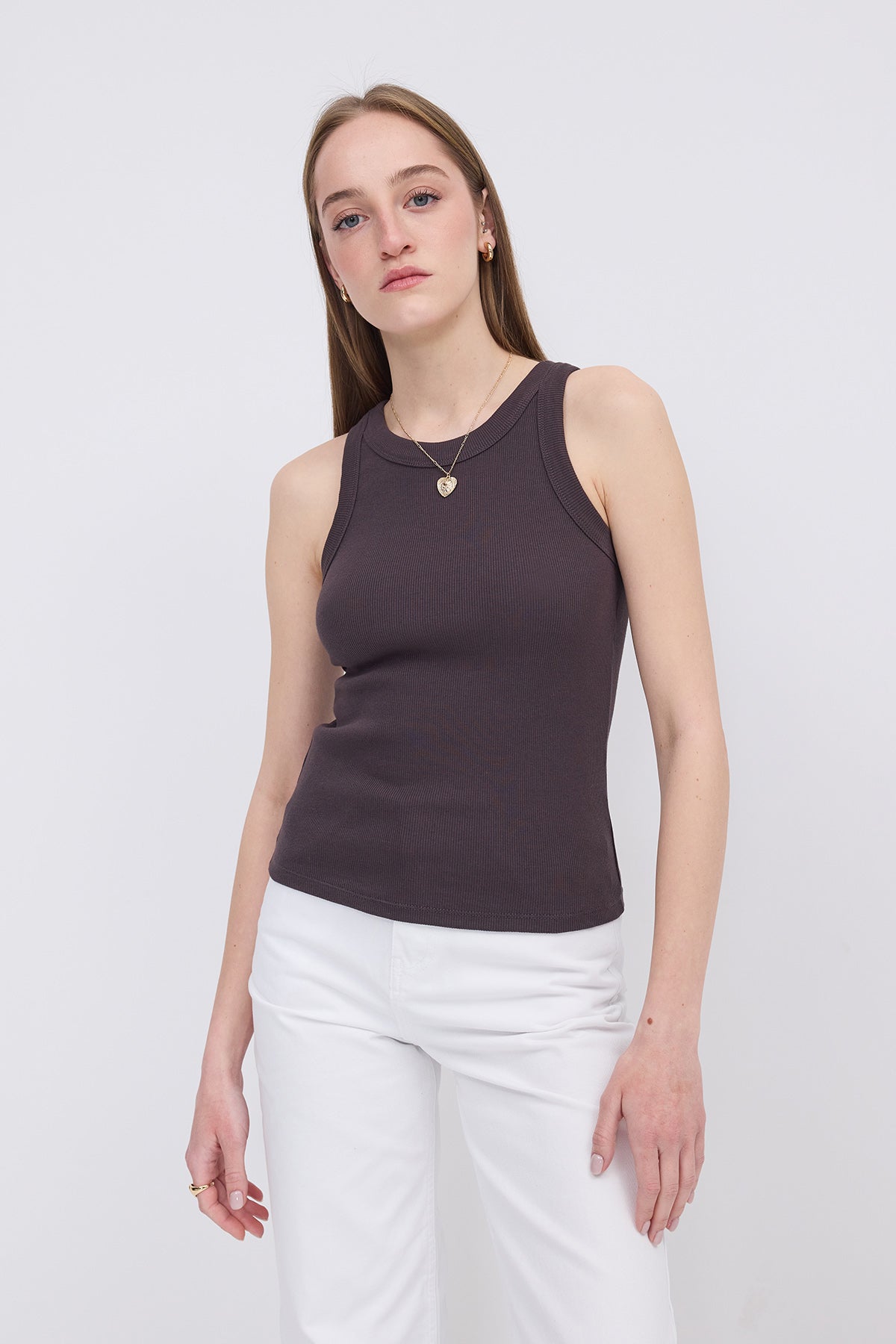 Soft-Brown_Halter-Neck-Top-With-Ribbed-addax