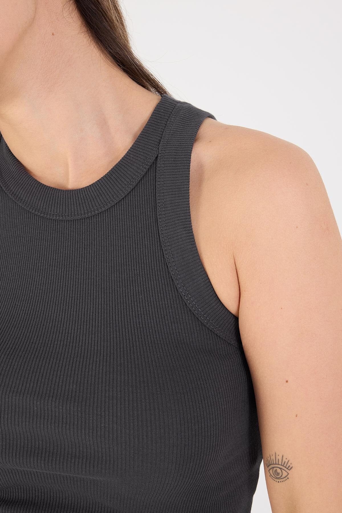 Charcoal_Halter-Neck-Blouse-addax