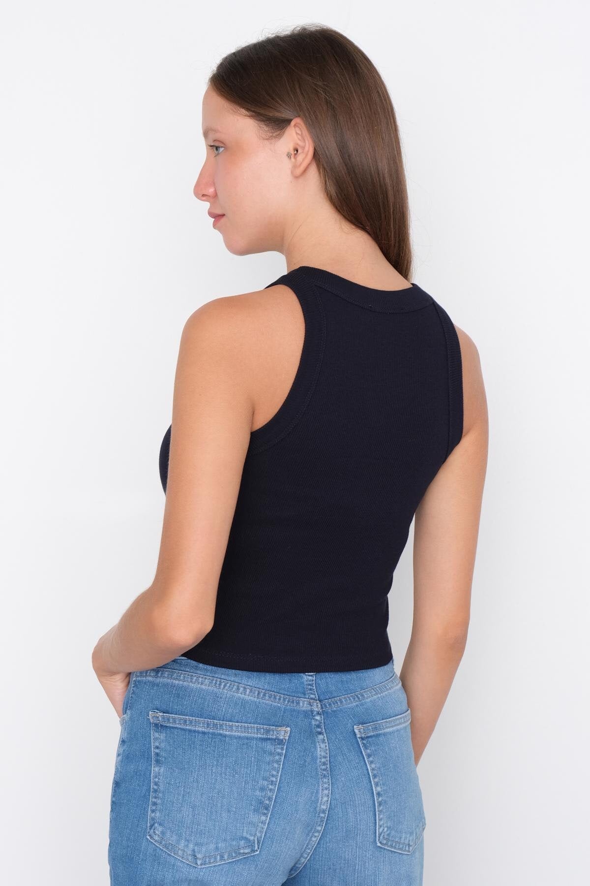 Night-Blue_Halter-Neck-Blouse-addax