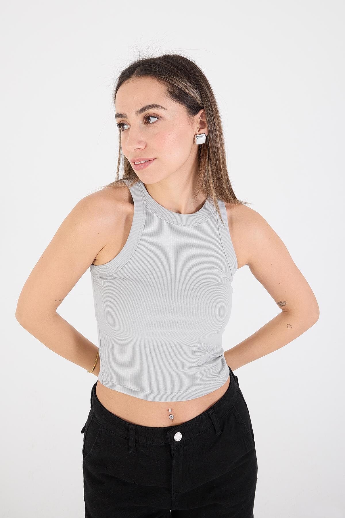 New-Grey_Halter-Neck-Blouse-addax