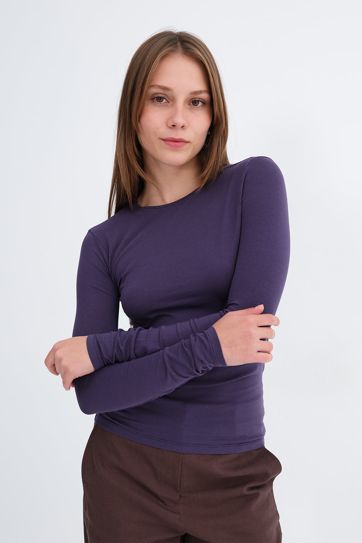Purple_Round-Neck-Basic-Blouse-addax