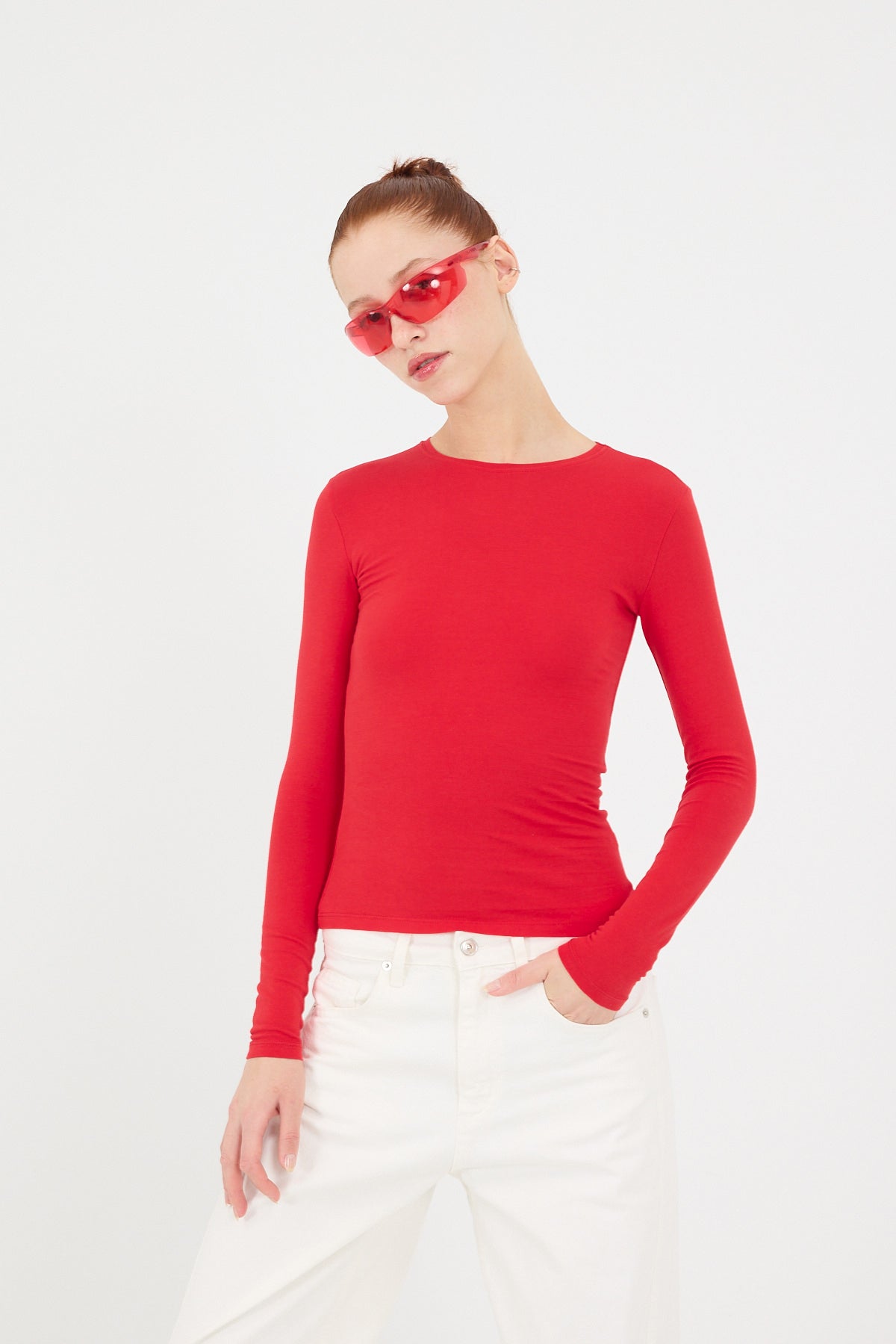 Red_Round-Neck-Basic-Blouse-addax