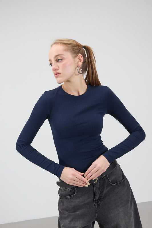 Dark-Night-Blue_Round-Neck-Basic-Blouse-addax