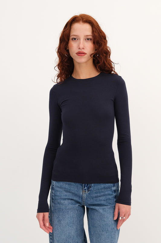 Night-Blue_Round-Neck-Basic-Blouse-addax
