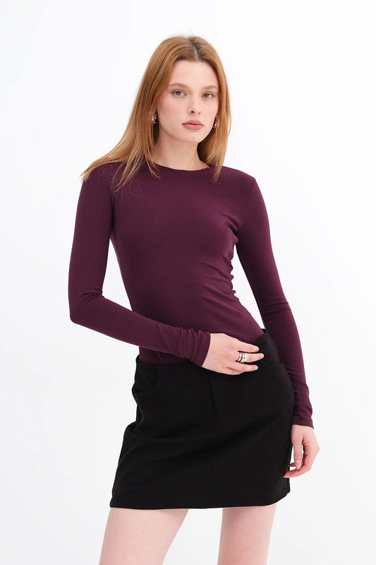 Round Neck Basic Blouse