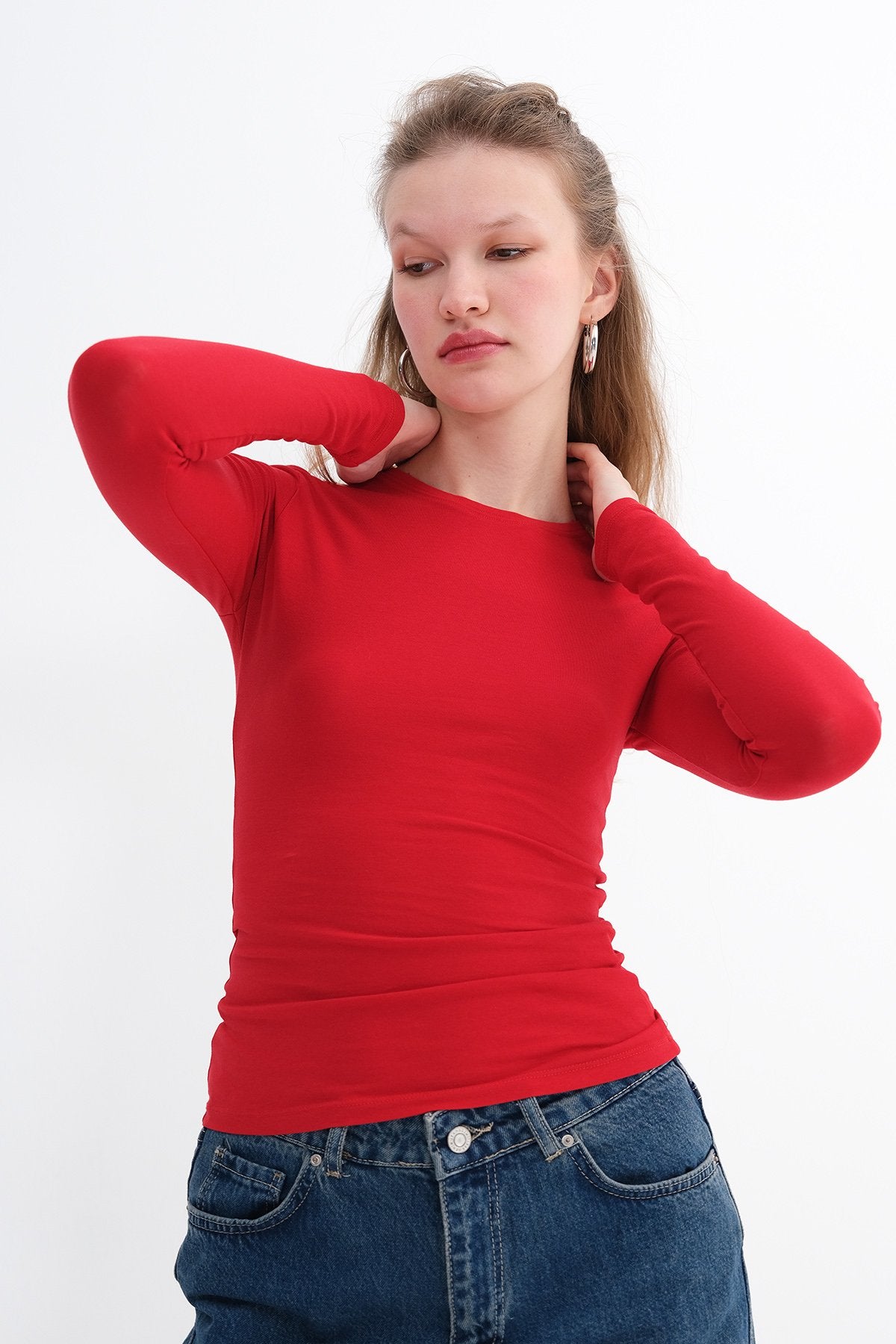 Bright-Red_Round-Neck-Basic-Blouse-addax