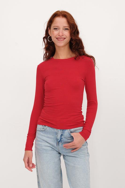 Bright-Red_Round-Neck-Basic-Blouse-addax