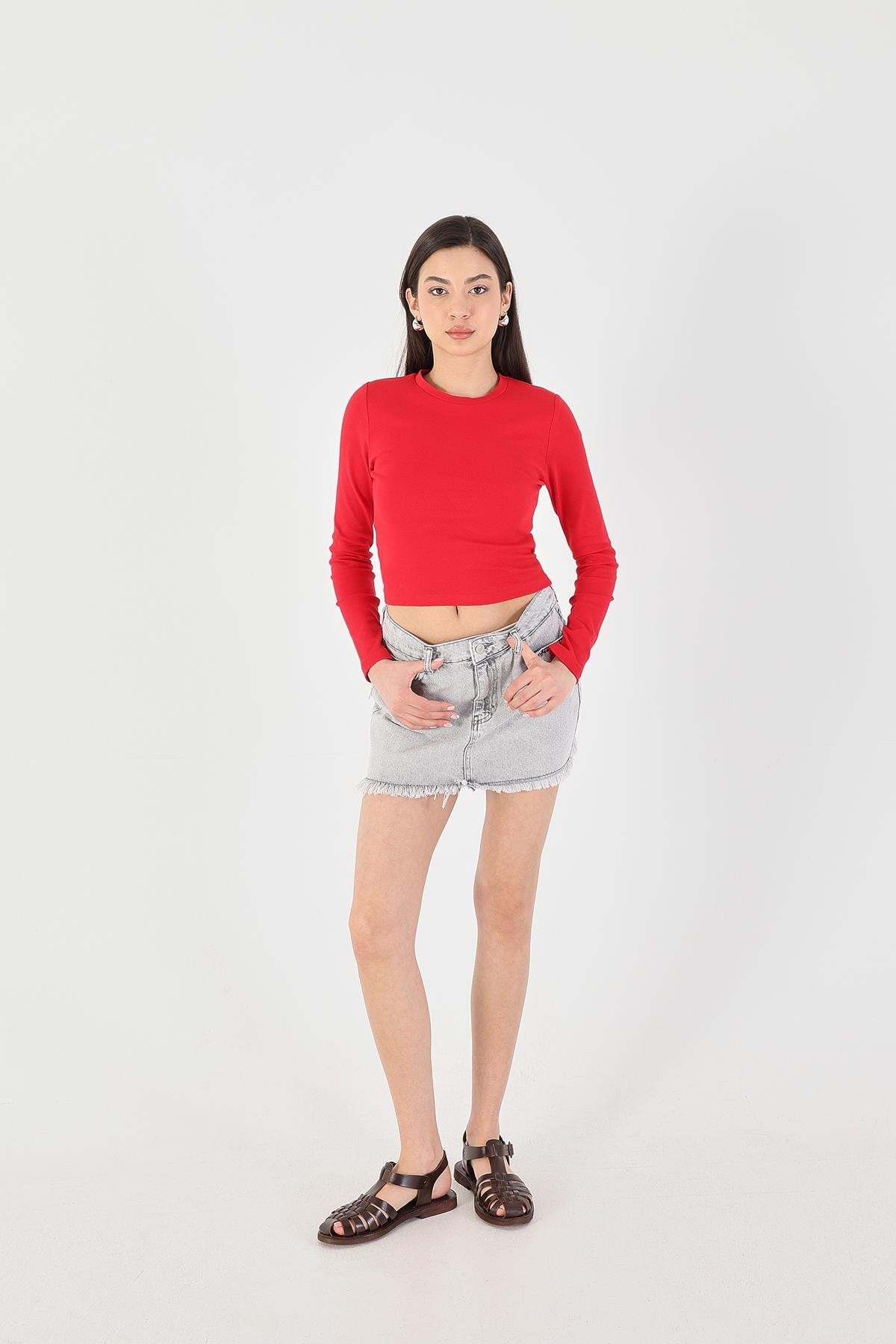 Red_Round-Neck-Basic-Crop-Blouse-addax