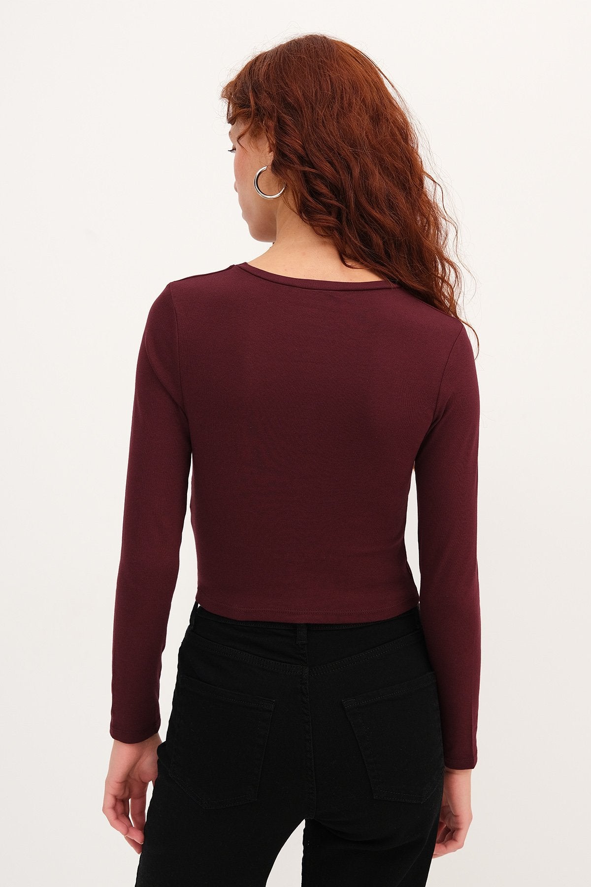 Dark-Maroon_Round-Neck-Basic-Crop-Blouse-addax