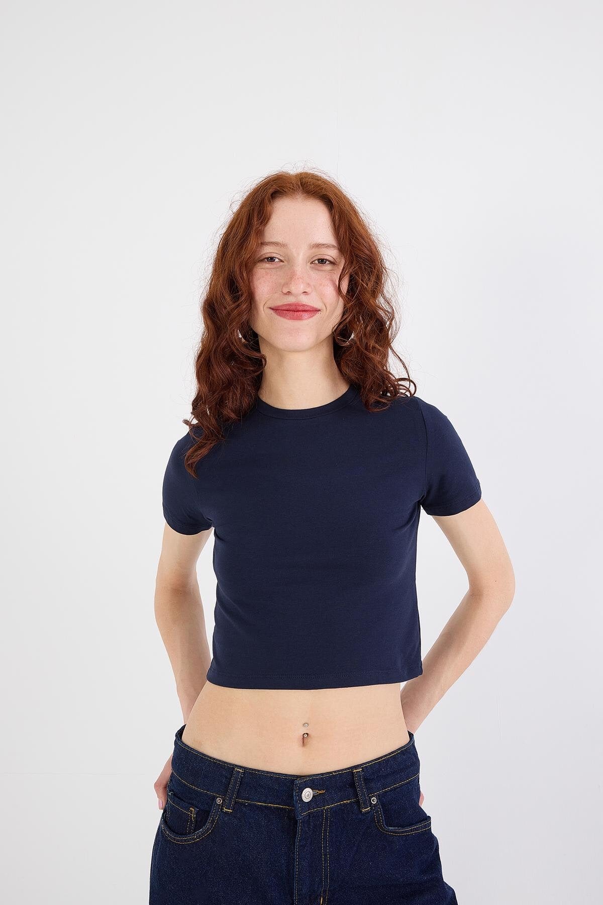 Night-Blue_Round-Neck-Basic-Crop-T-Shirt-addax