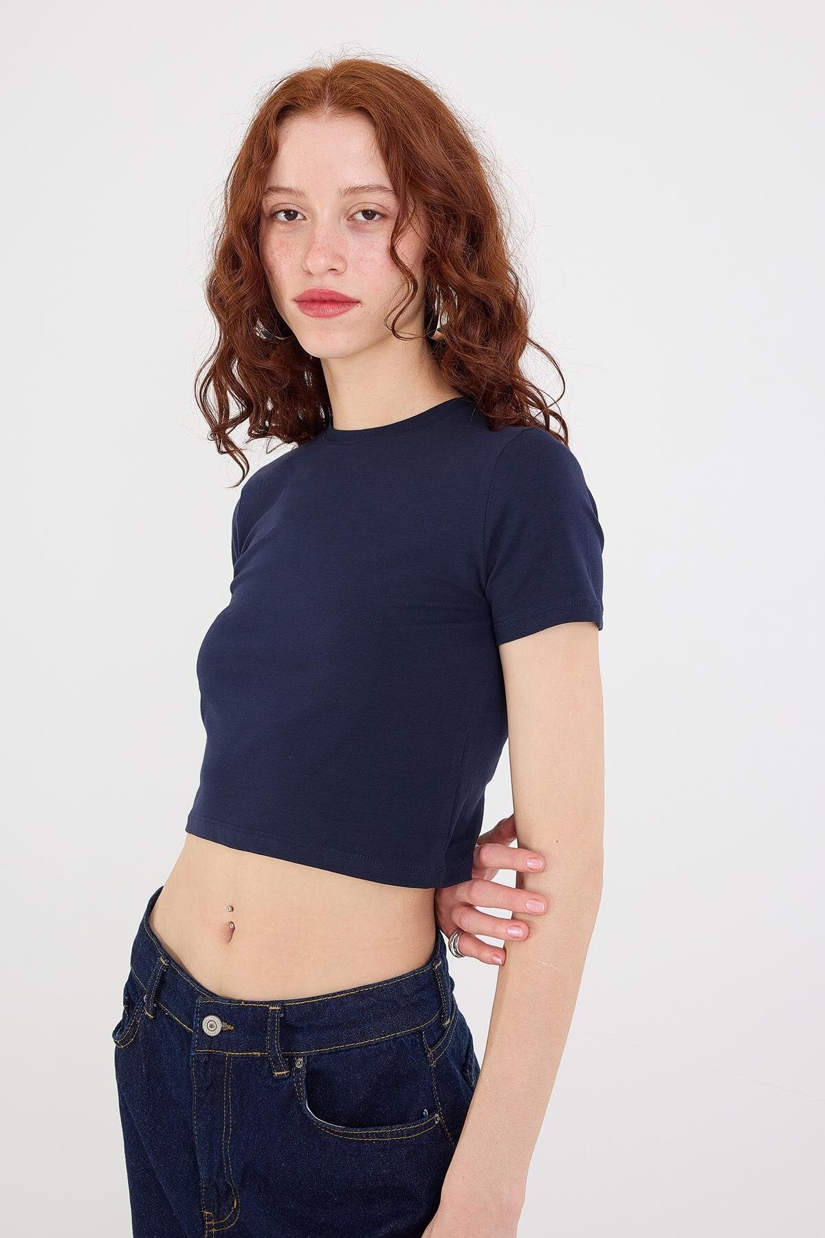 Night-Blue_Round-Neck-Basic-Crop-T-Shirt-addax