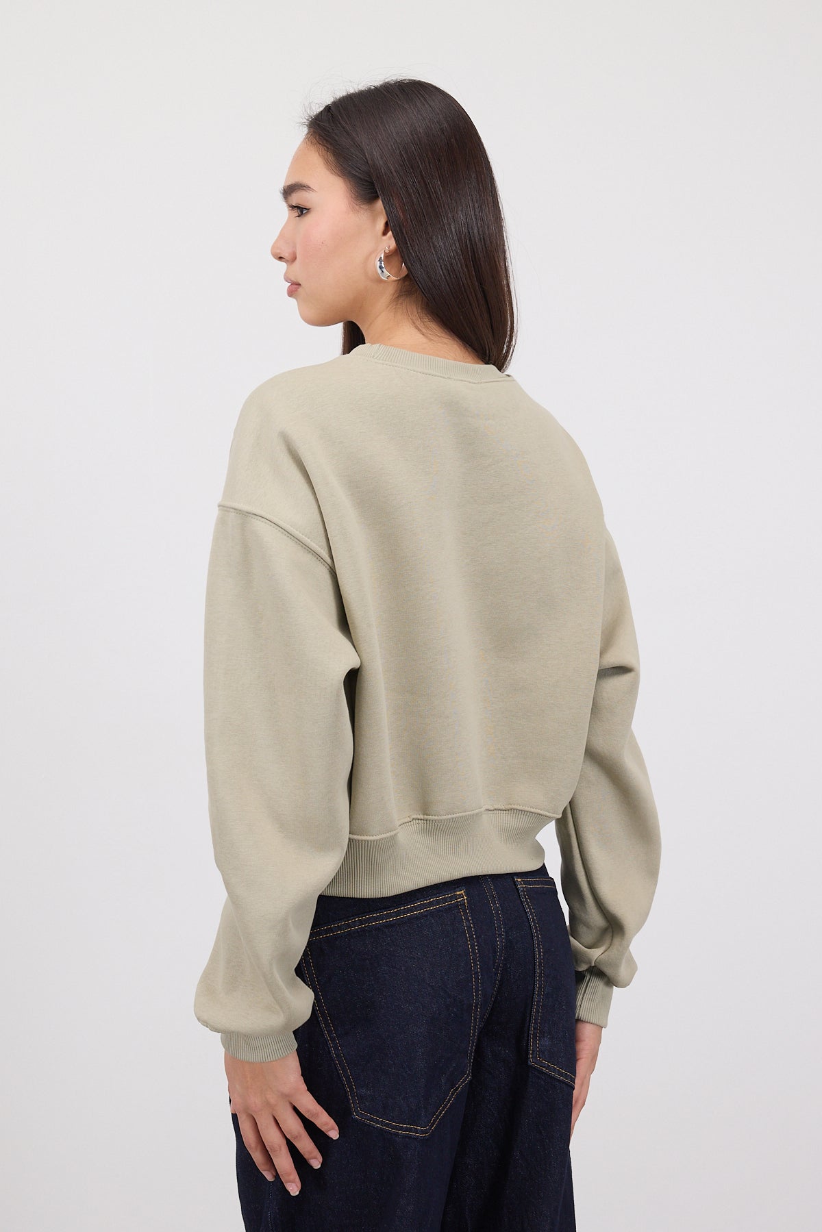 Khaki_Brushed-Crew-Neck-Basic-Sweatshirt-addax