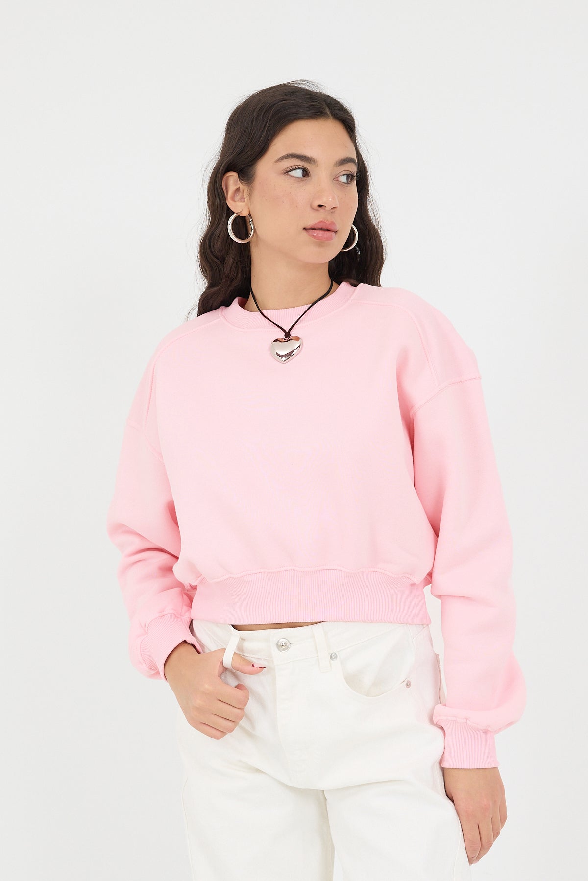 Pink_Brushed-Crew-Neck-Basic-Sweatshirt-addax
