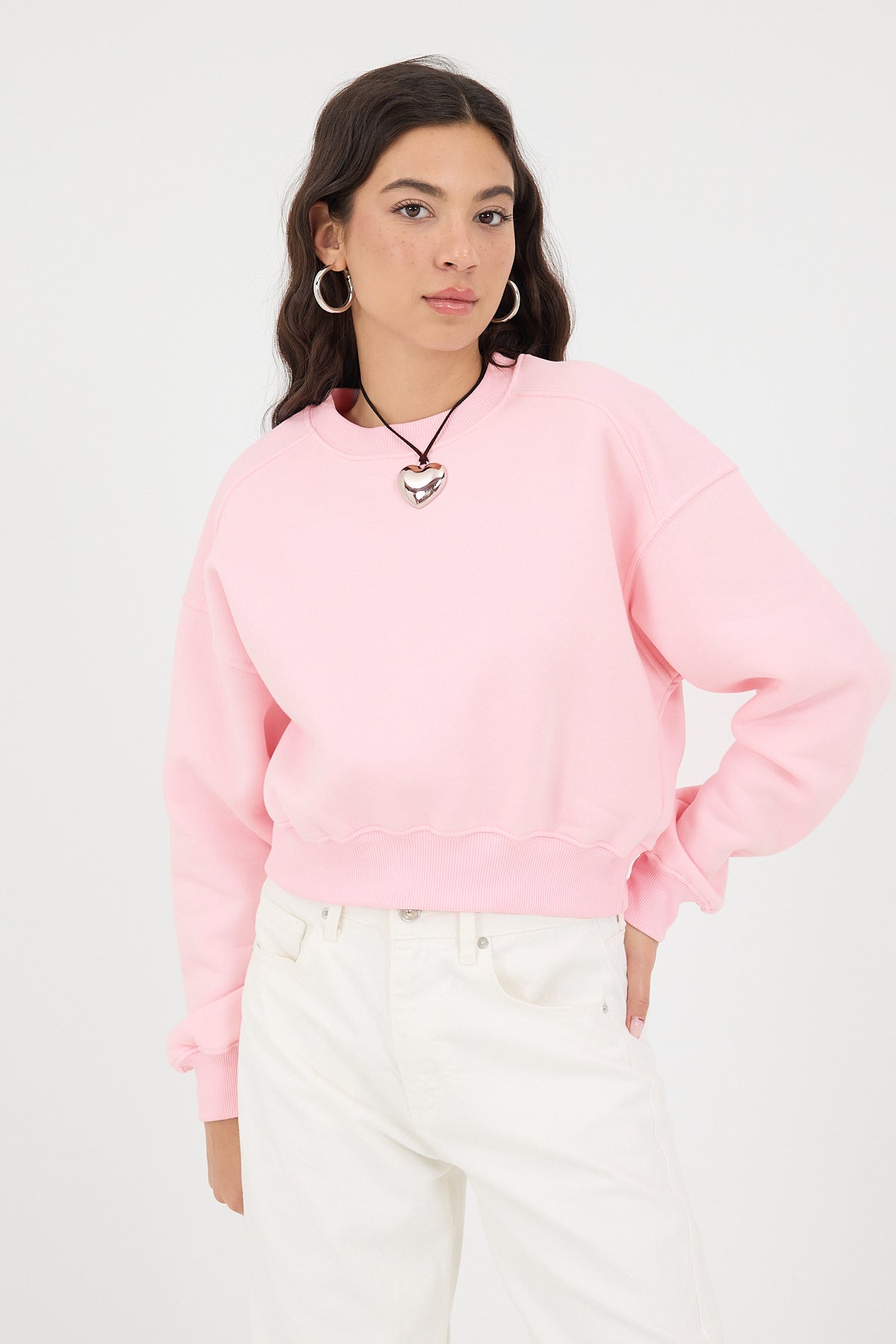 Pink_Brushed-Crew-Neck-Basic-Sweatshirt-addax
