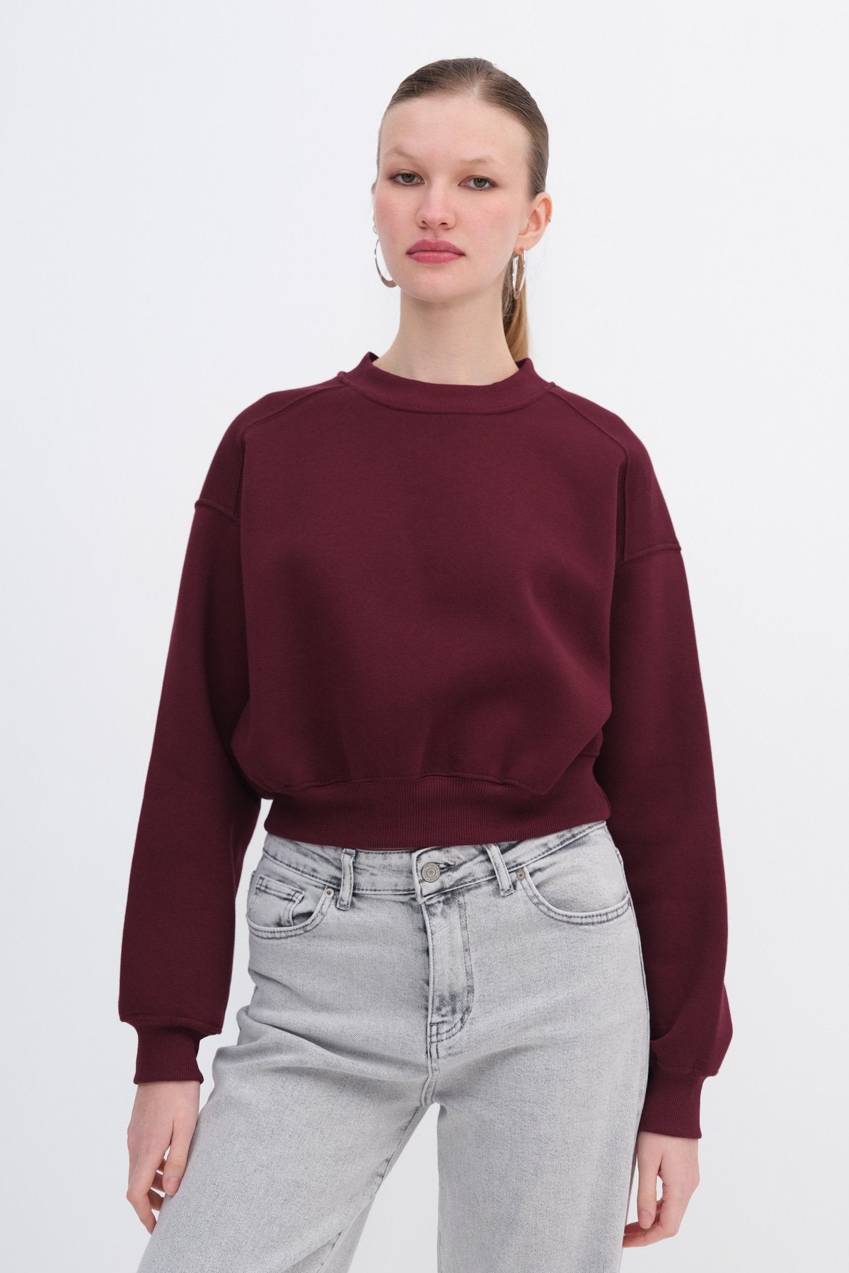 Burgundy_Brushed-Crew-Neck-Basic-Sweatshirt-addax
