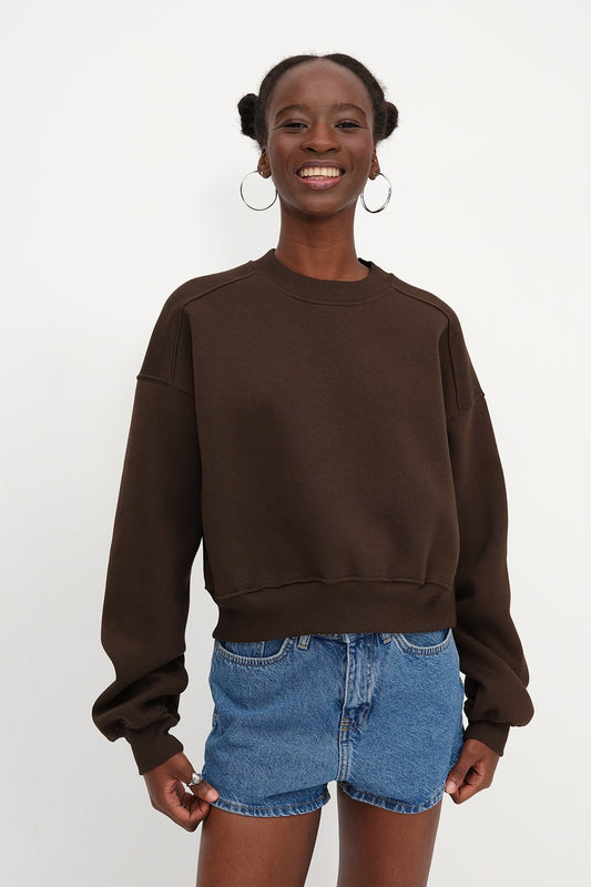 Dark-Brown_Brushed-Crew-Neck-Basic-Sweatshirt-addax