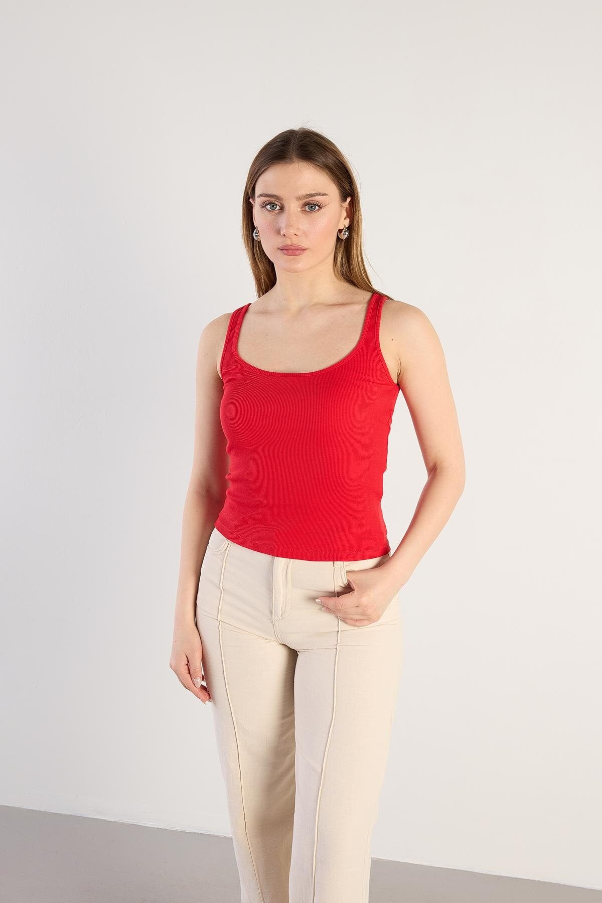 Red_U-Neck-Basic-Top-addax