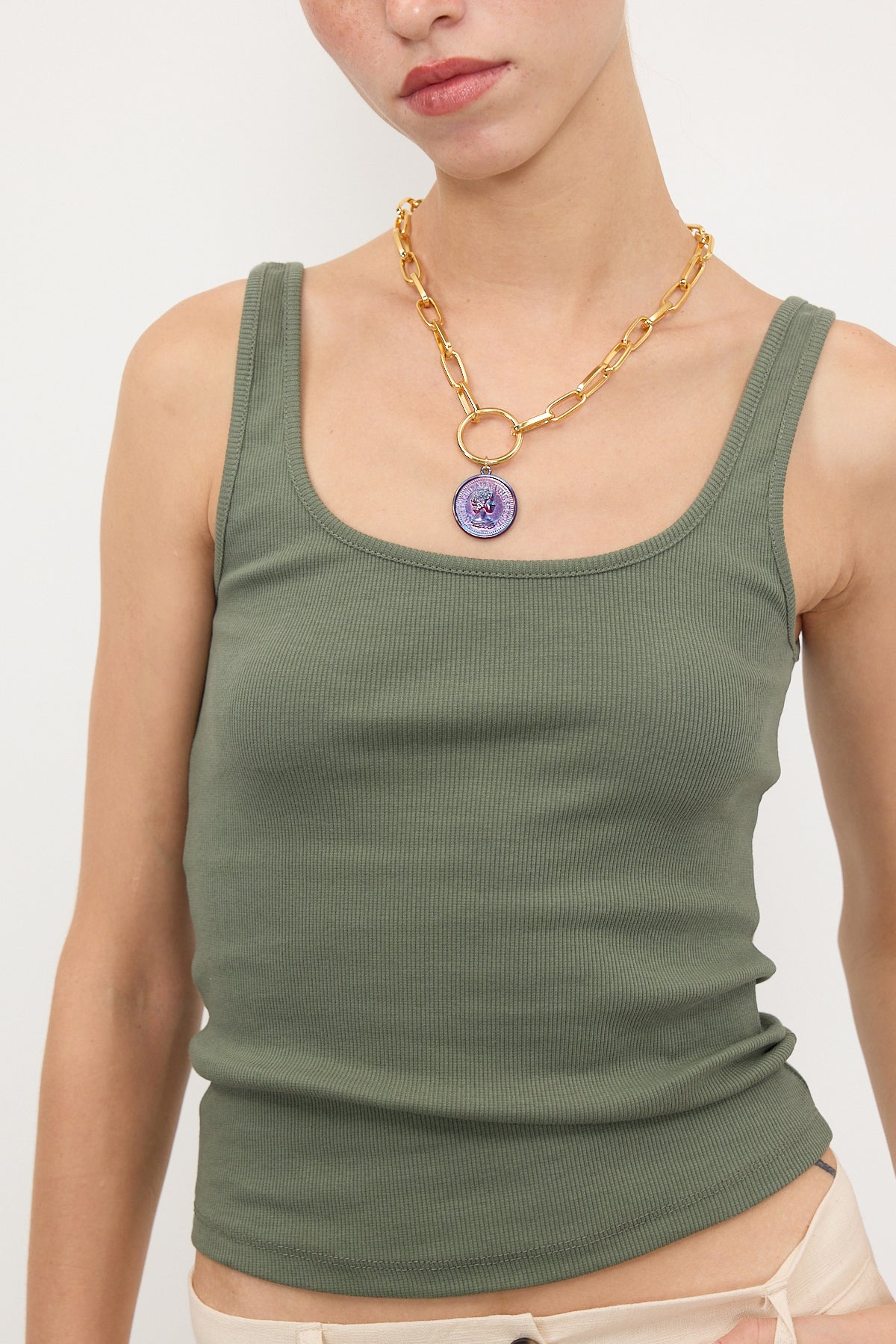 Oil-Green_U-Neck-Basic-Top-addax