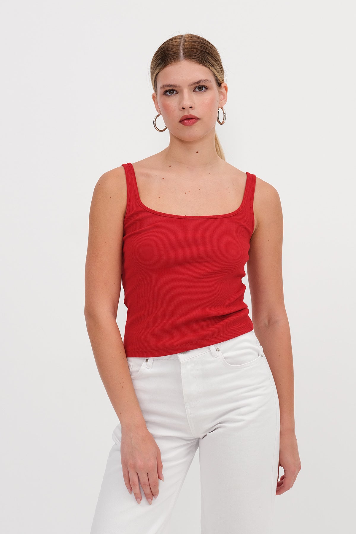 Bright-Red_U-Neck-Basic-Top-addax