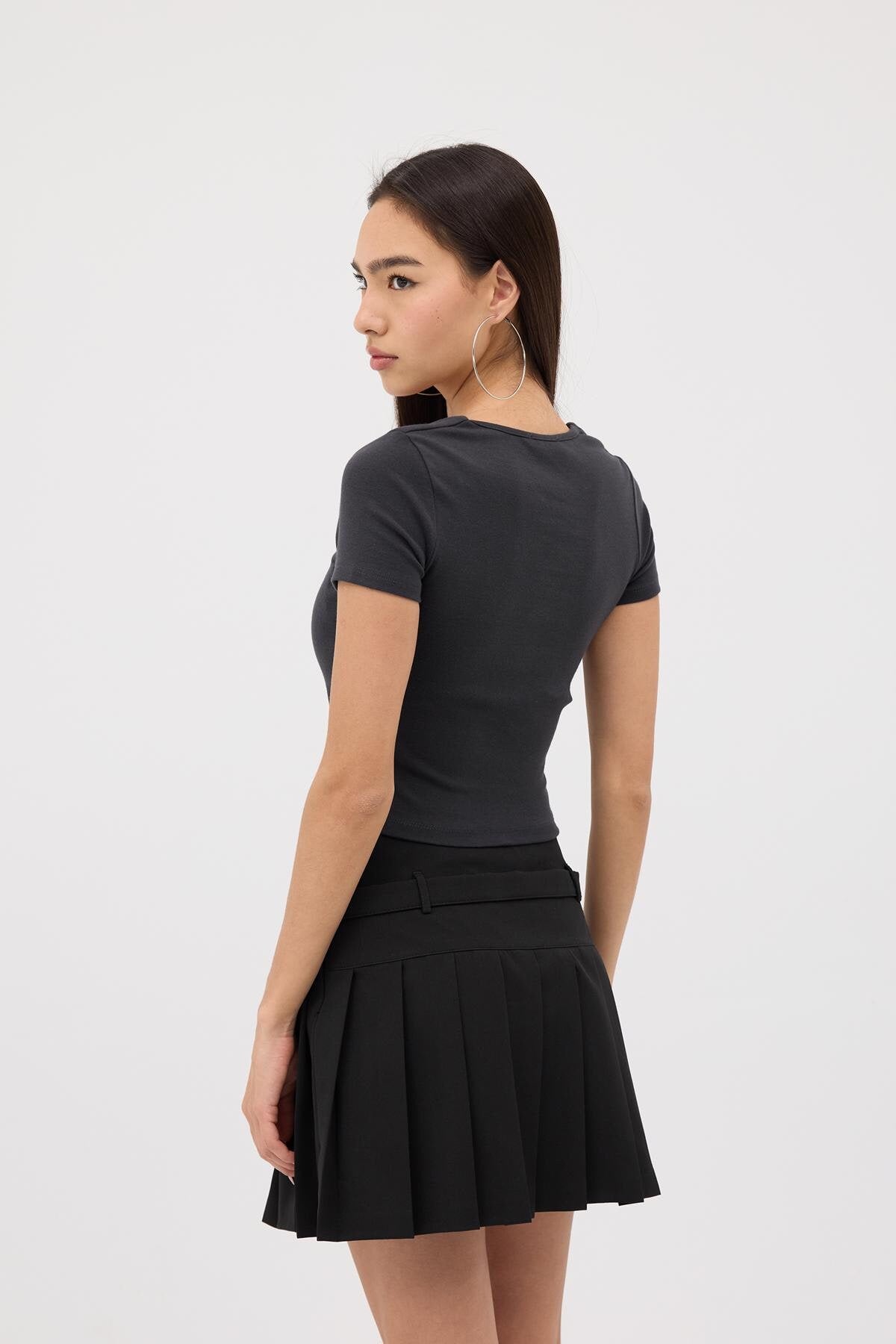 Charcoal_Square-Neck-Basic-Blouse-With-Short-Sleeve-addax