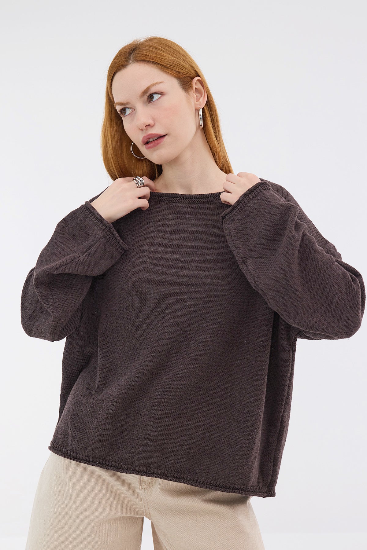 Brown_Boat-Neck-Knitwear-Sweater-addax
