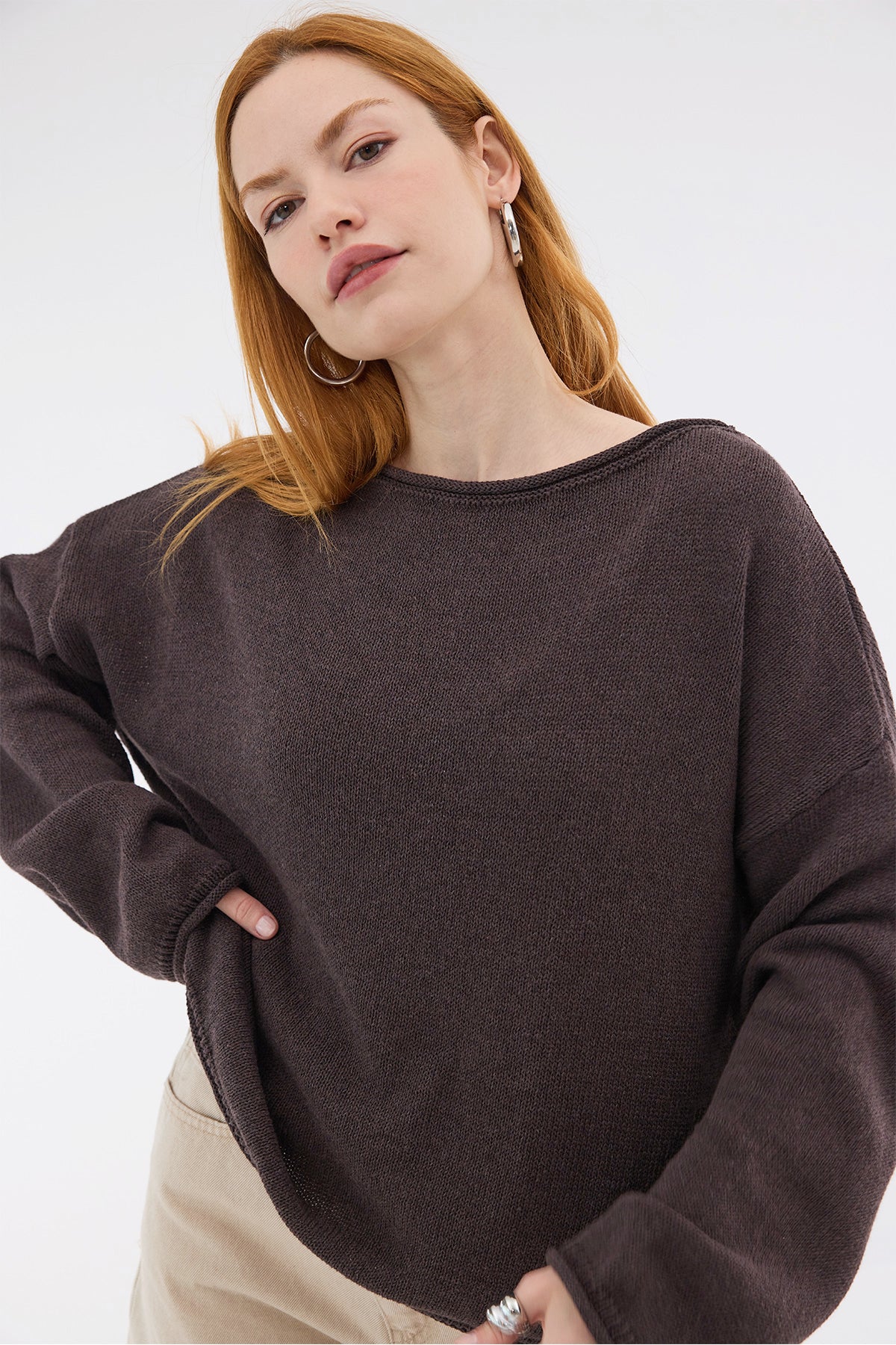 Brown_Boat-Neck-Knitwear-Sweater-addax