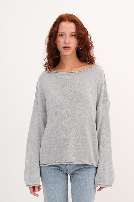 Grey-Melange_Boat-Neck-Knitwear-Sweater-addax