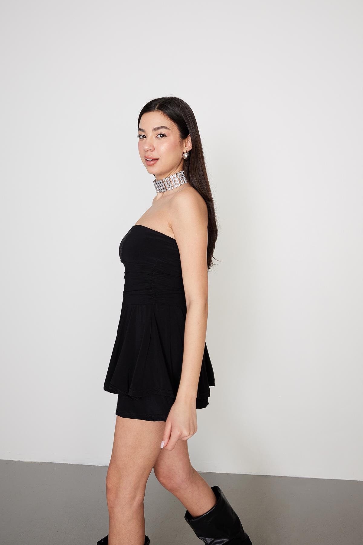 Black_Straplez-Büzgülü-Mini-Elbise-E3556-K4-addax