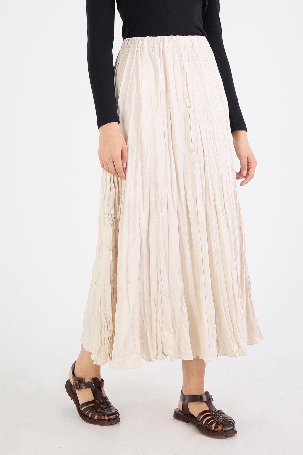 Beige_Long-Skirt-With-Elastic-Waist-addax