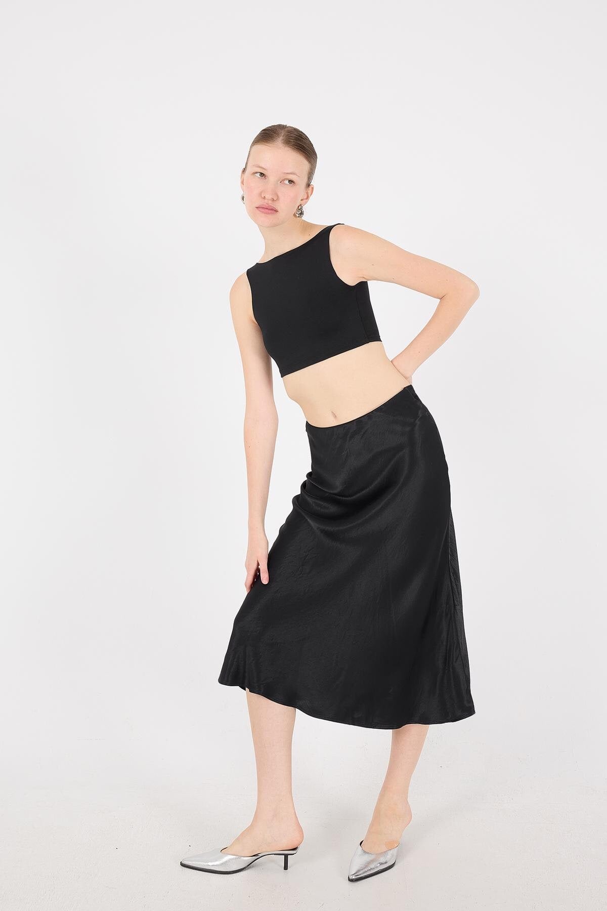 Black_Satin-Midi-Skirt-addax