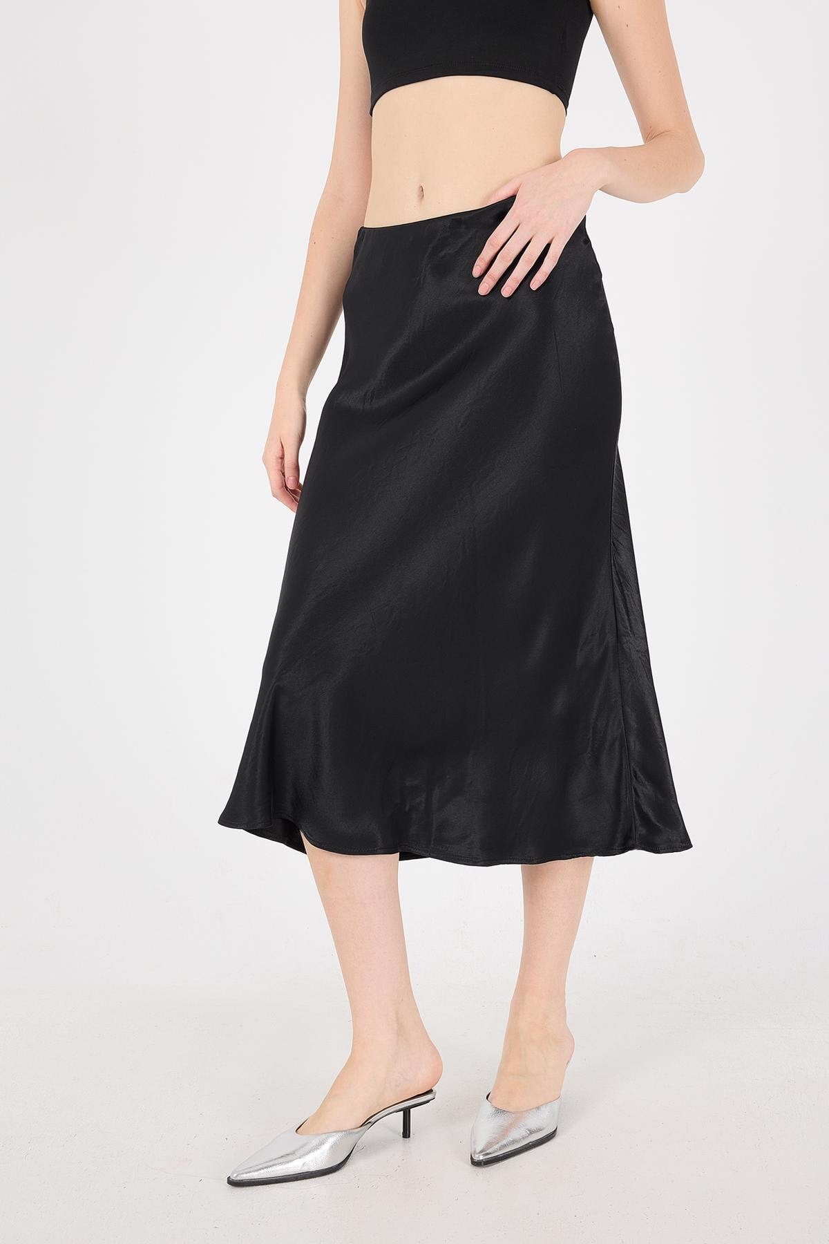 Black_Satin-Midi-Skirt-addax