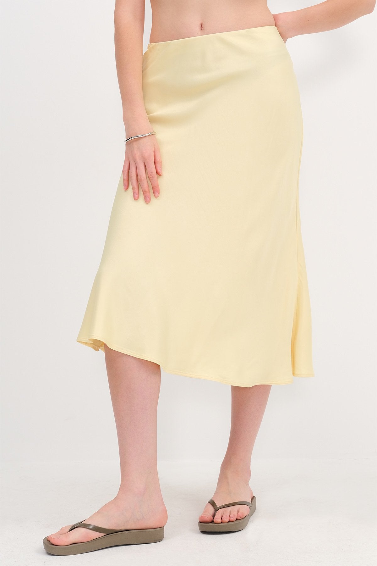 Light-Yellow_Satin-Midi-Skirt-addax