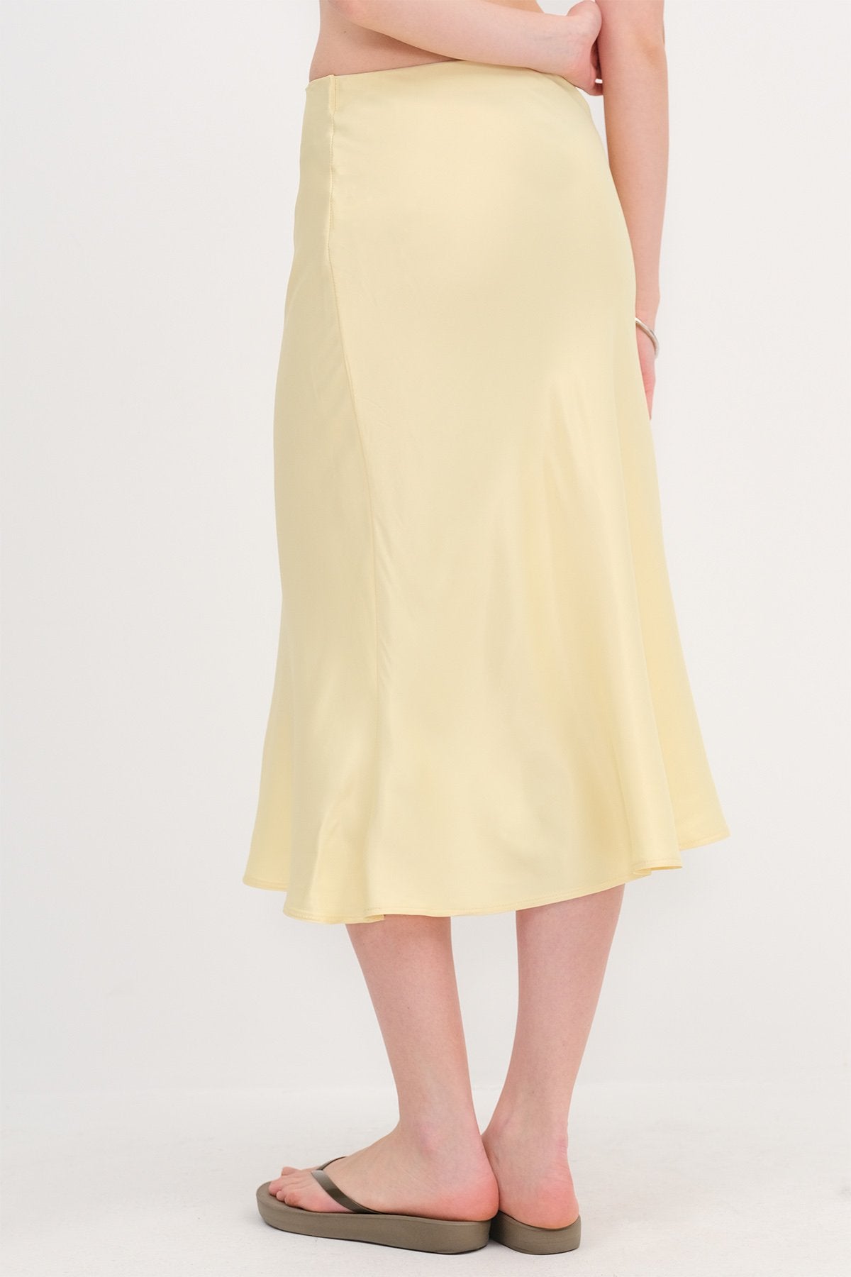 Light-Yellow_Satin-Midi-Skirt-addax