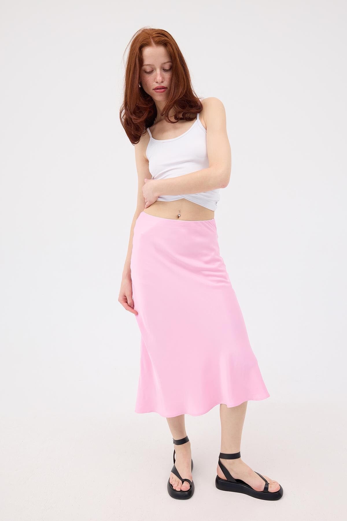 Sugar-Pink_Satin-Midi-Skirt-addax