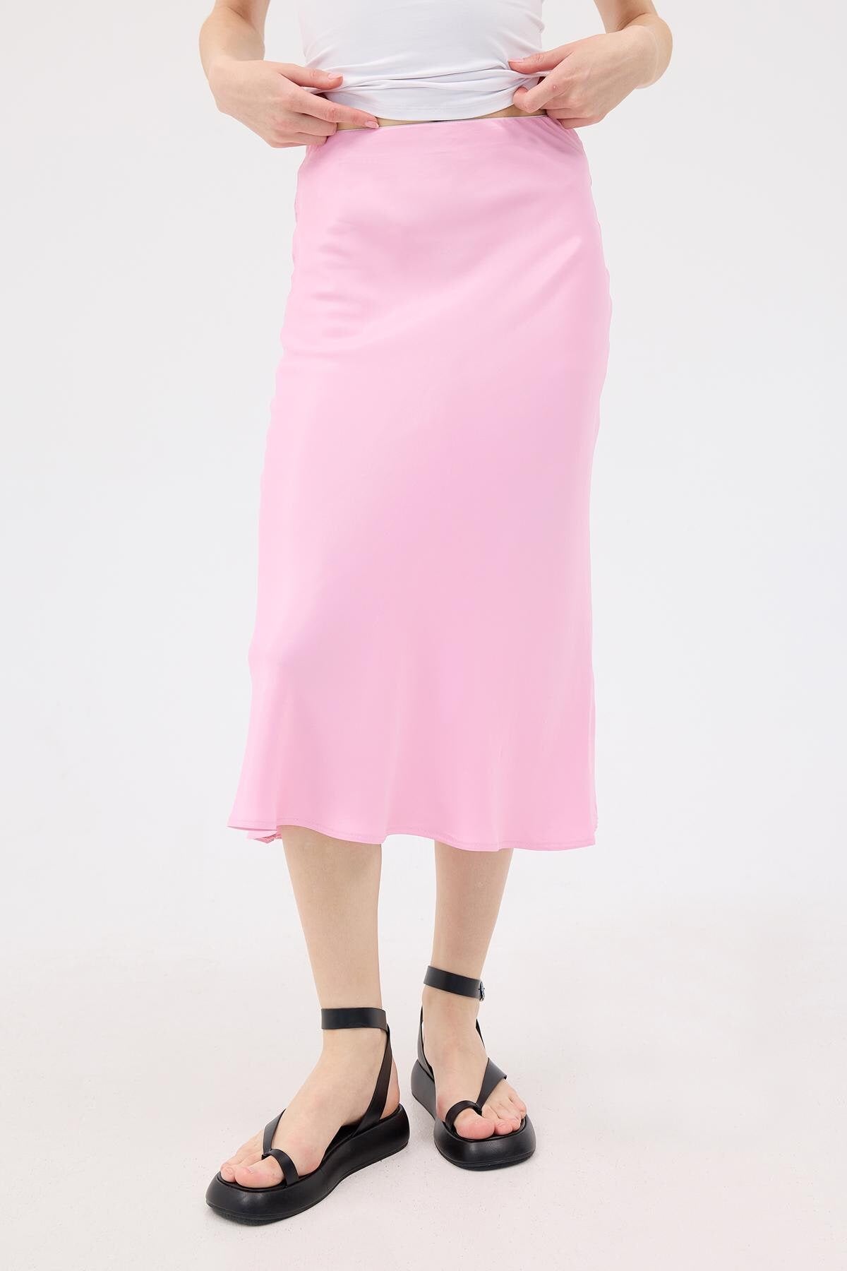 Sugar-Pink_Satin-Midi-Skirt-addax