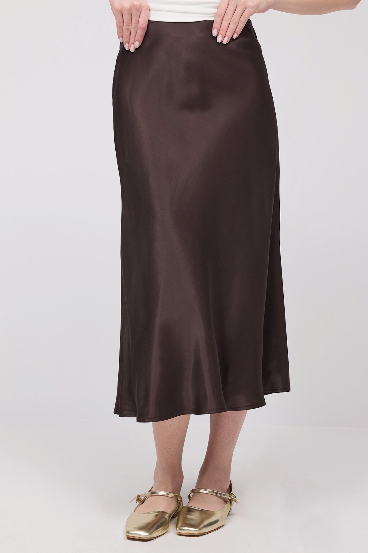 Bitter-Coffee_Satin-Midi-Skirt-addax
